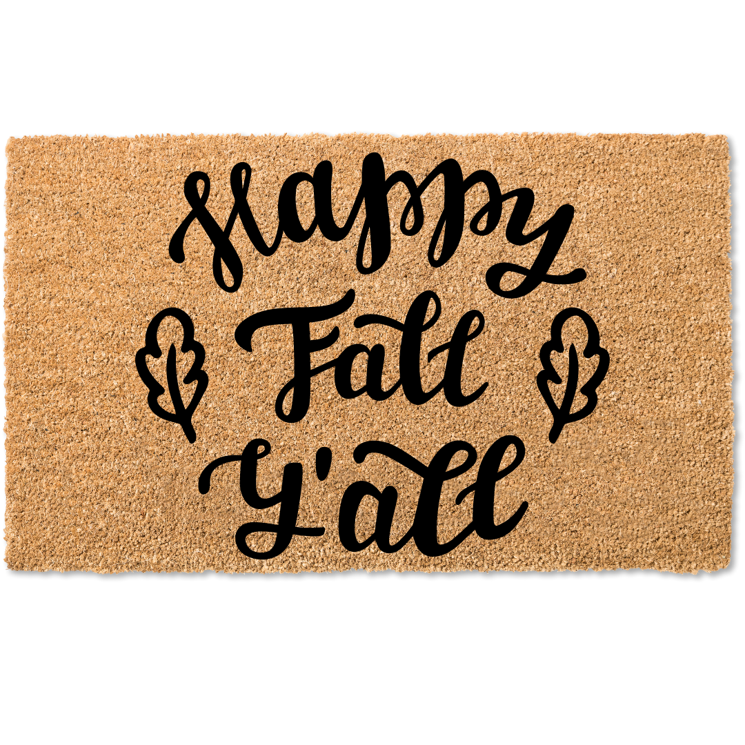 Happy fall y'all door mat