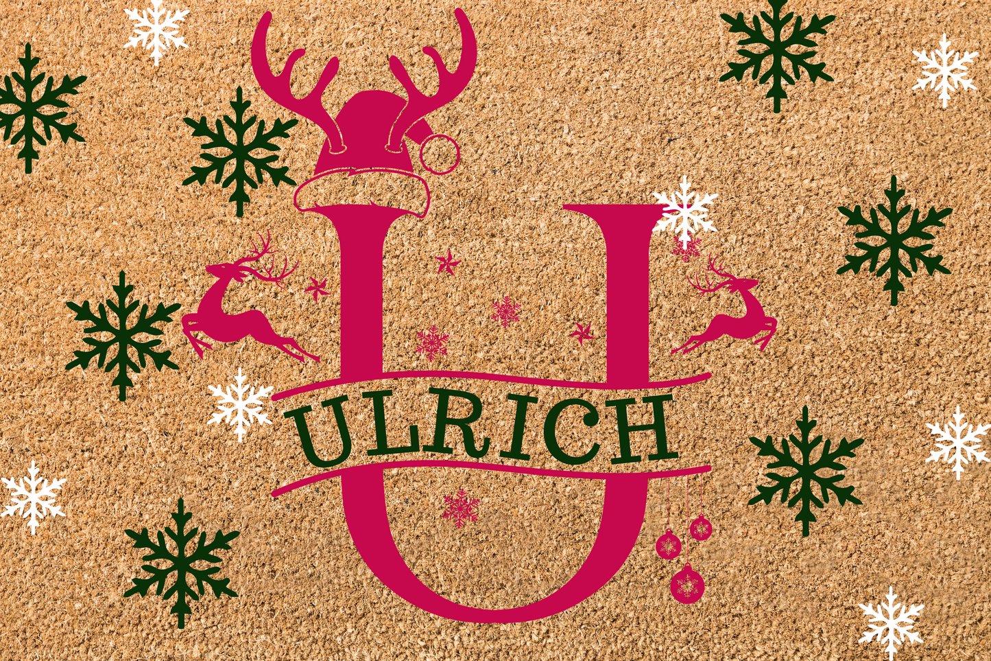 Personalized Snowflake reindeer