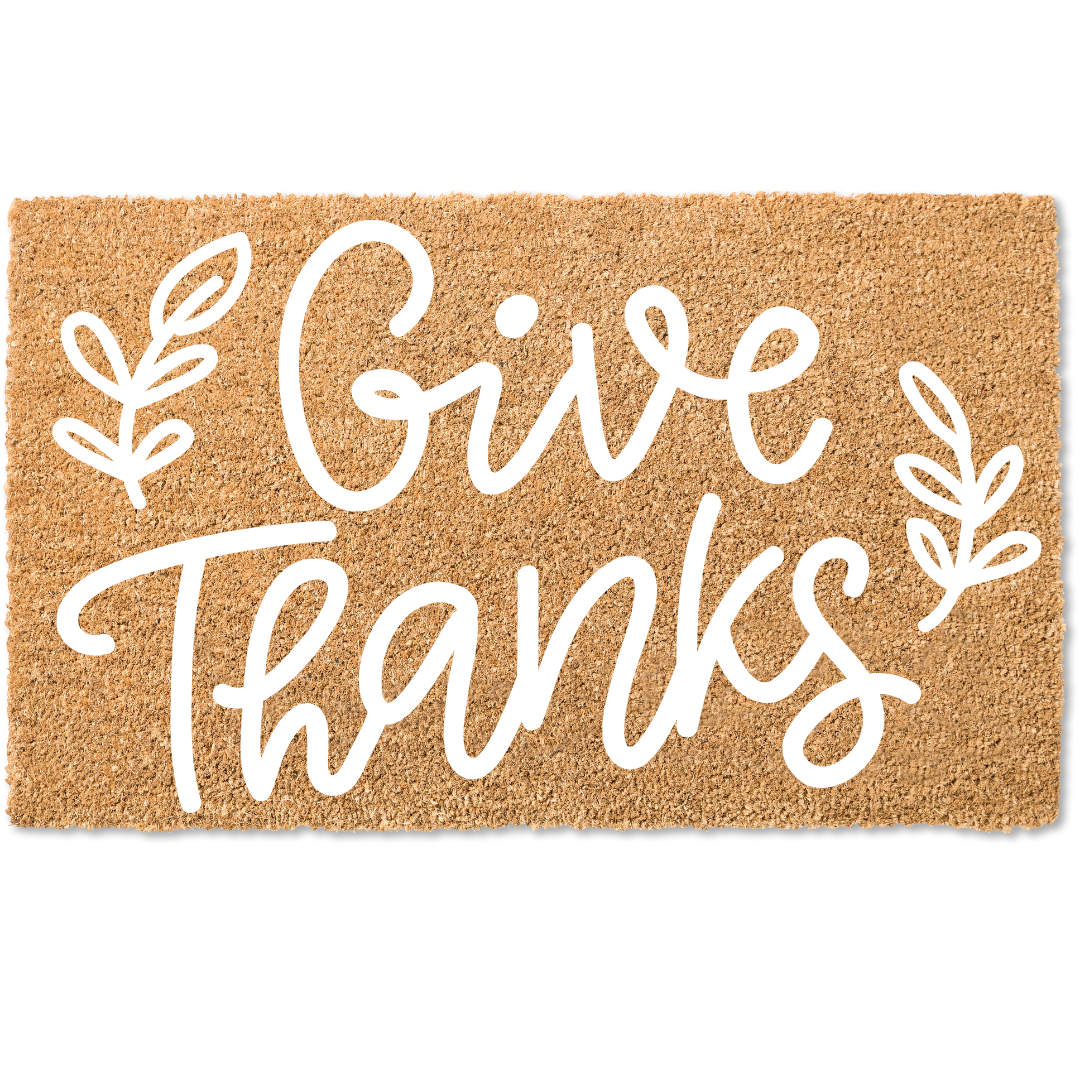 Give Thanks fall door mat