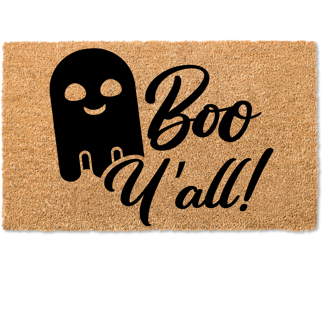 Boo y'all! Halloween ghost door mat