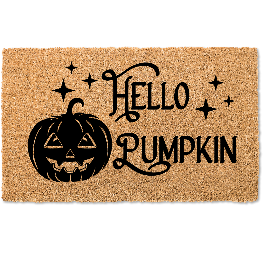 Hello Pumpkin halloween door mat