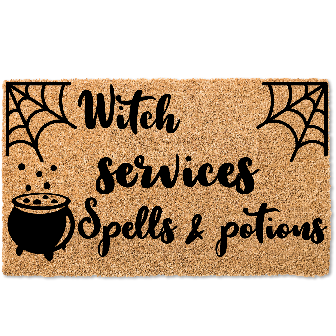 Witch Services Spells & Potions Door Mat