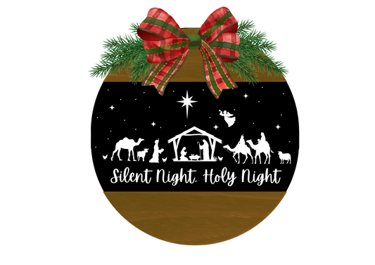Silent Night, Holy Night - Nativity Door Hanger