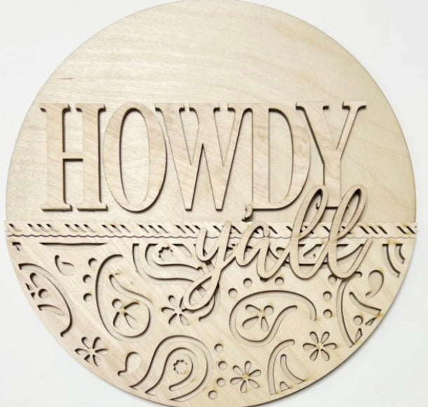 Howdy y'all - paisley - rope