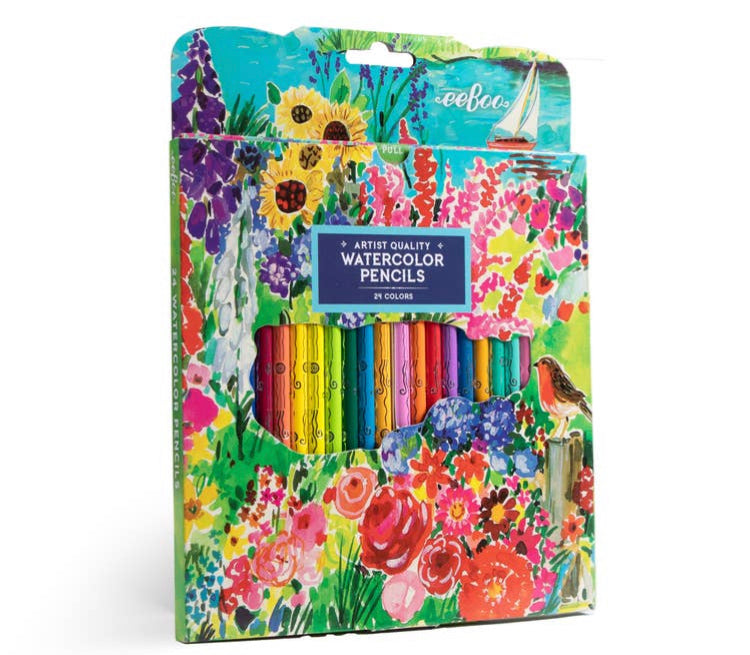 Seaside Garden Watercolor pad and pencils