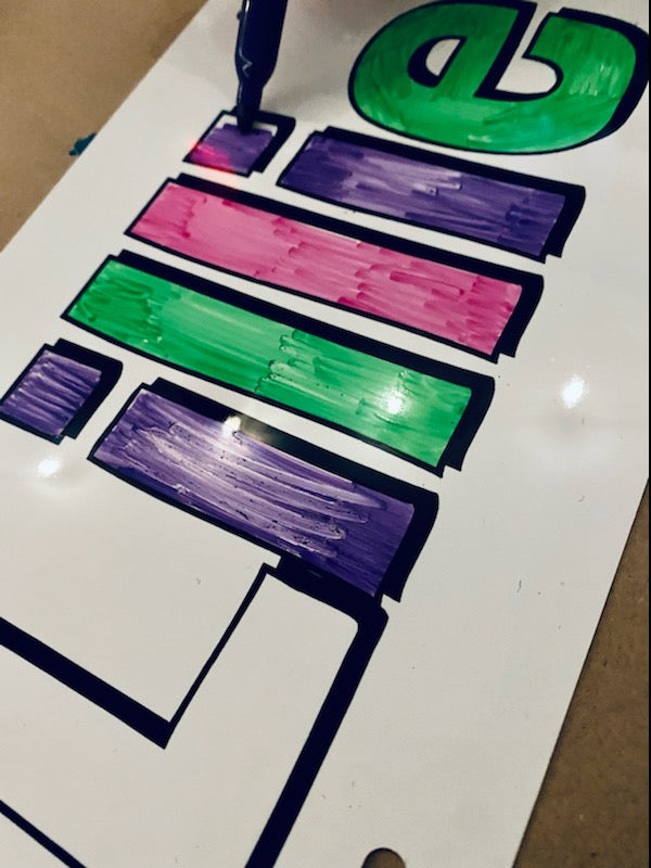 Personalized dry erase license plate