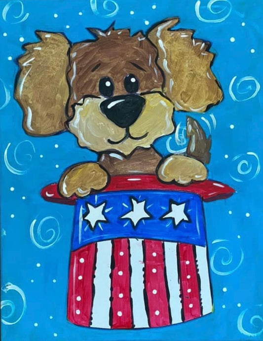 YOUTH Patriotic Puppy Paint Class 7/3 @1-3pm
