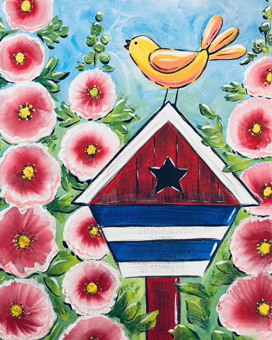 Patriotic Birdhouse Paint Class 7/2 @1-4pm