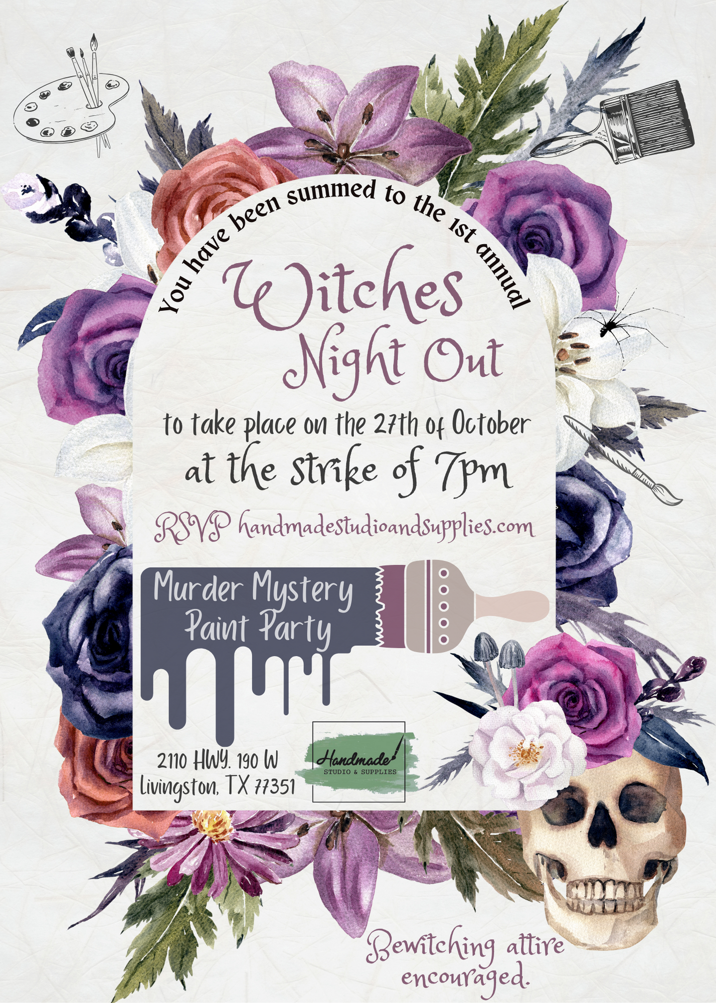 Witches Night Out! Murder Mystery Paint Party #3! 10/27 @7pm!