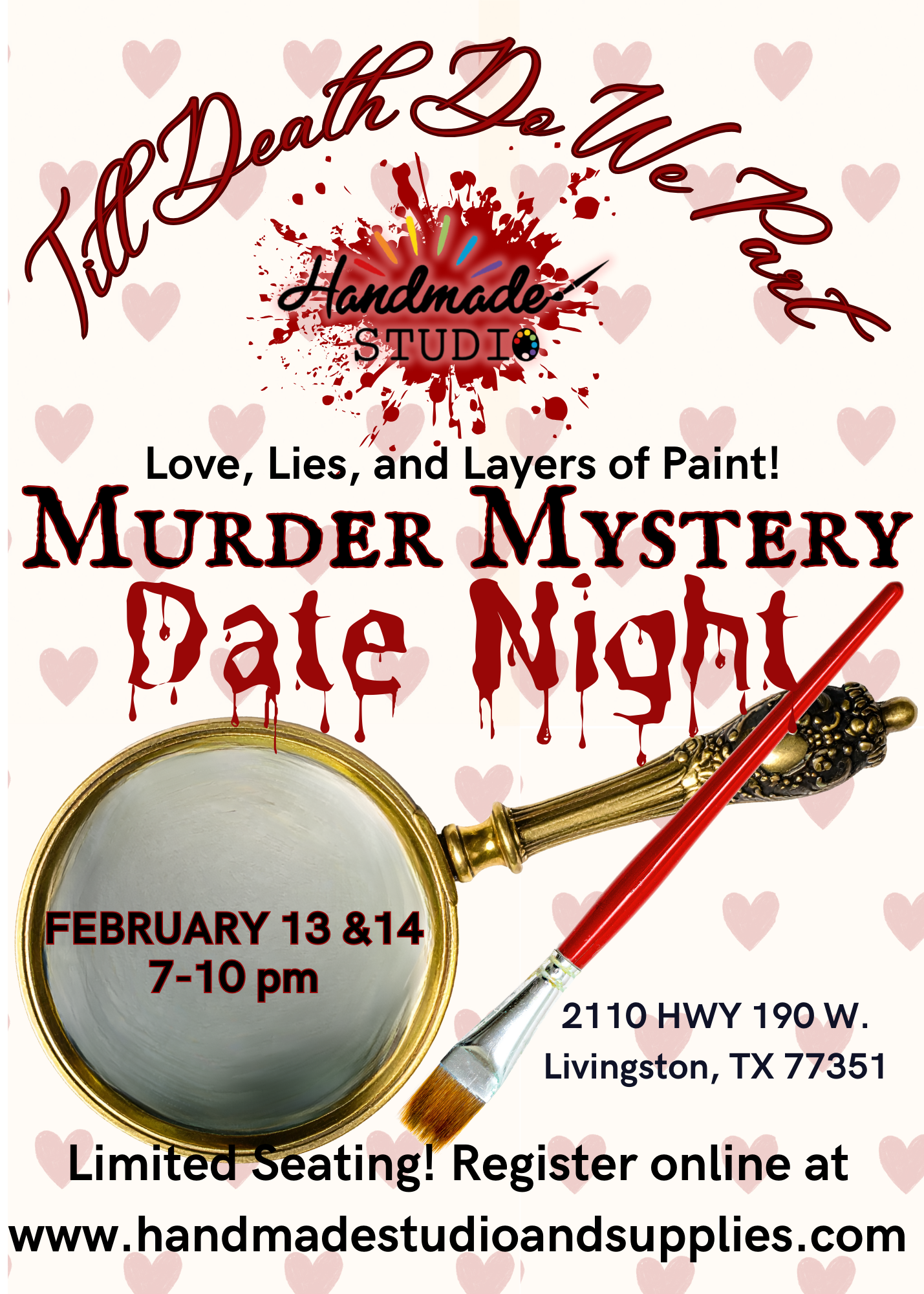 Murder Mystery Paint Date Night - Valentine's Edition