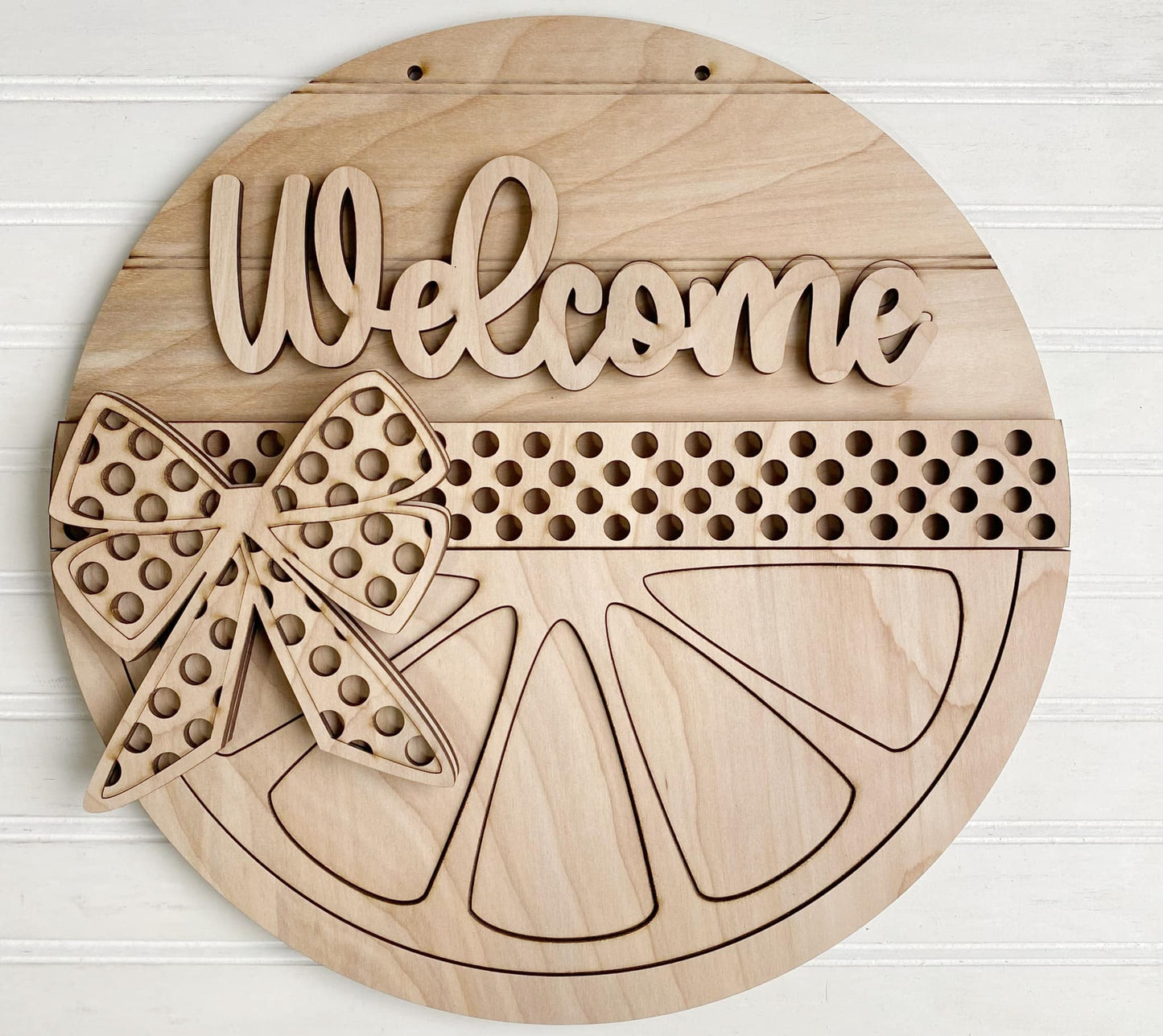 Welcome - polk-a-dot bow - lemon - lime - orange