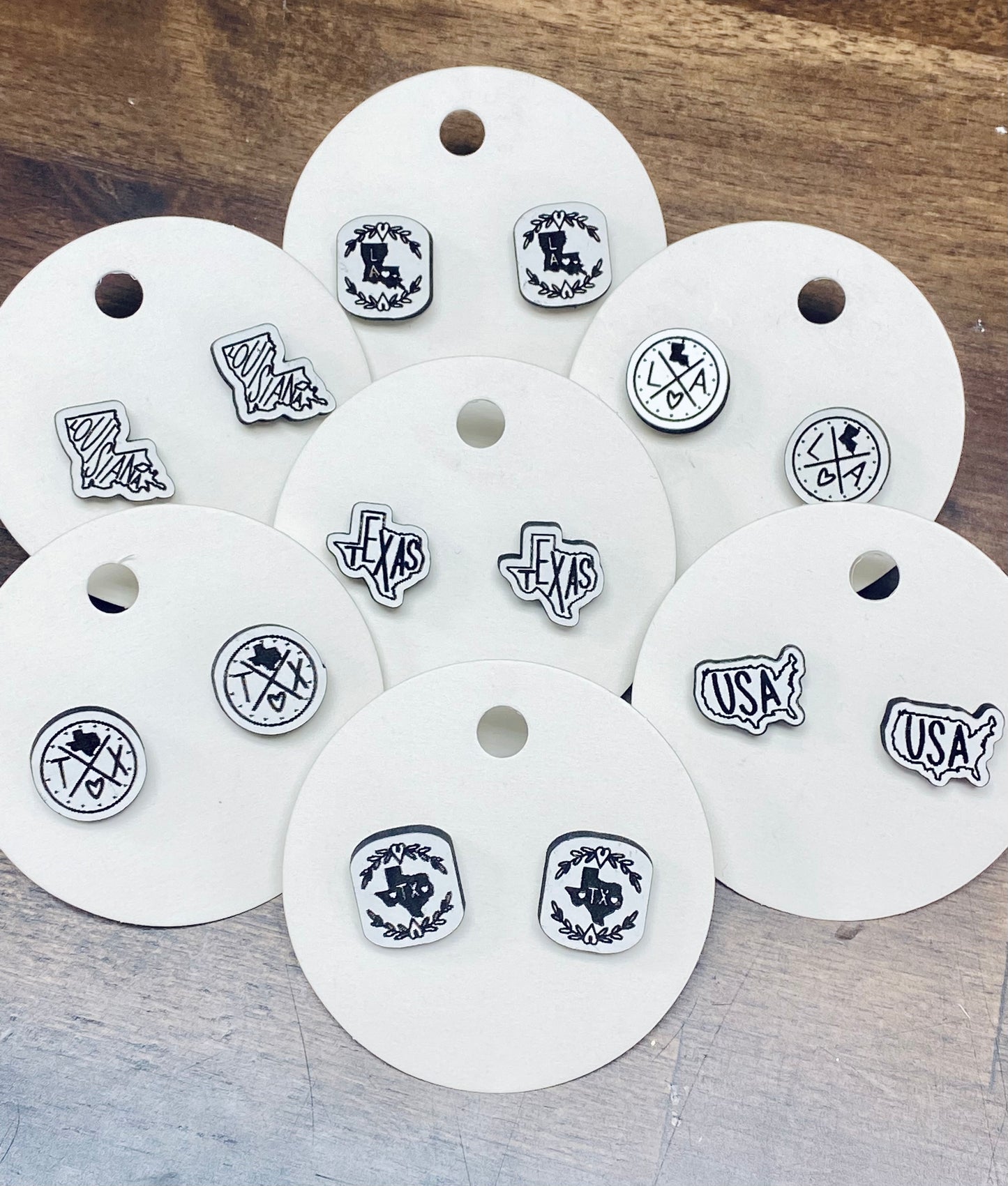 Texas and Louisiana Earring Studs - State Pride