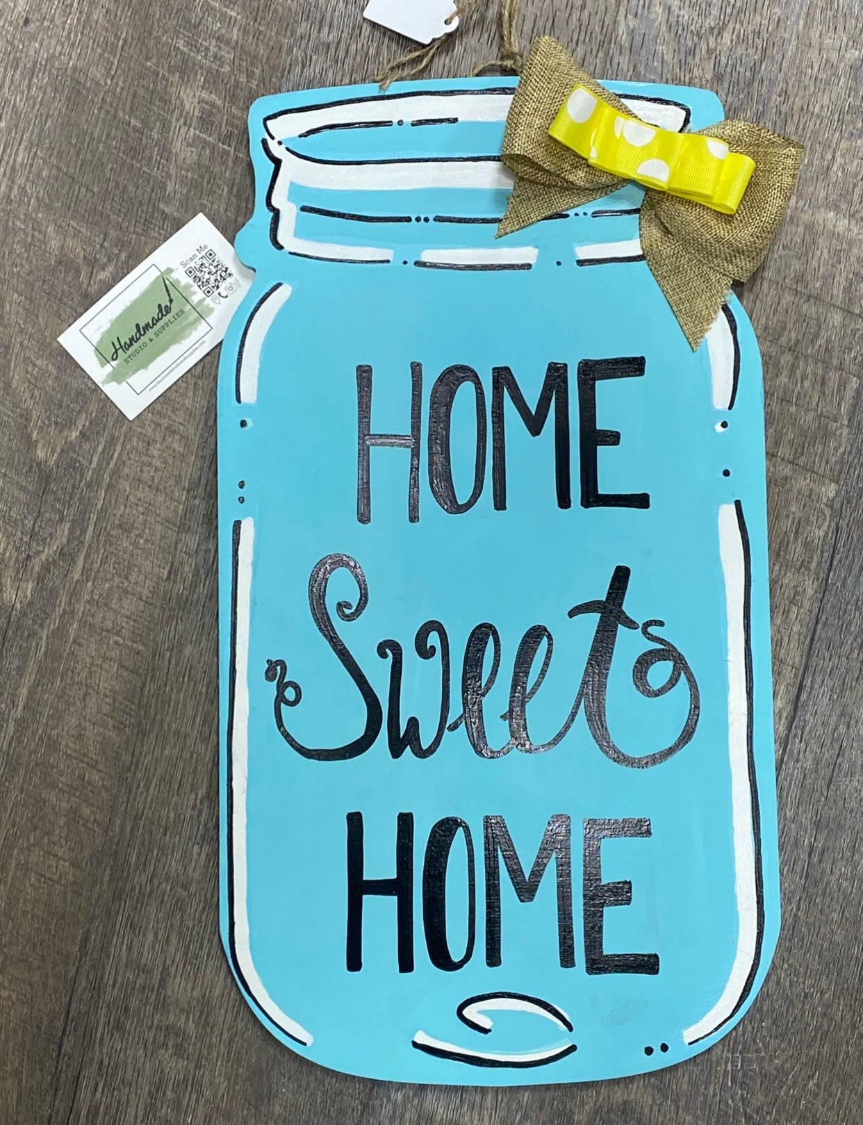 Hand Painted Mason jar door hanger