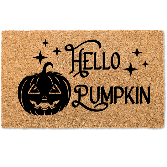 Hello Pumpkin halloween door mat