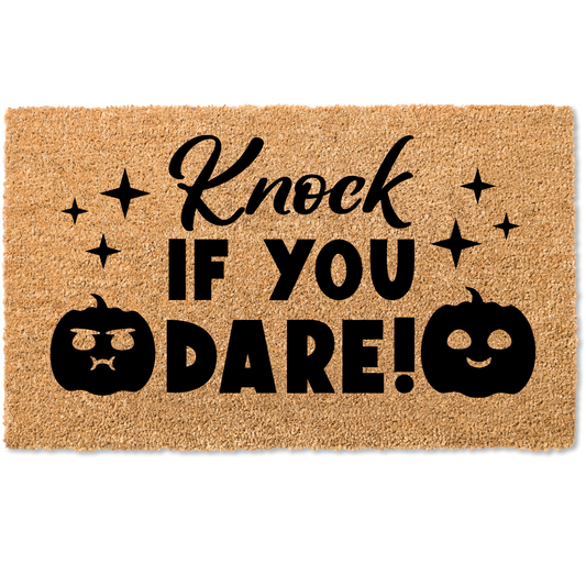 Knock if you dare halloween door mat