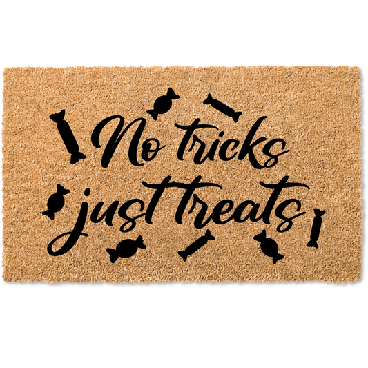 No tricks just treats halloween door mat