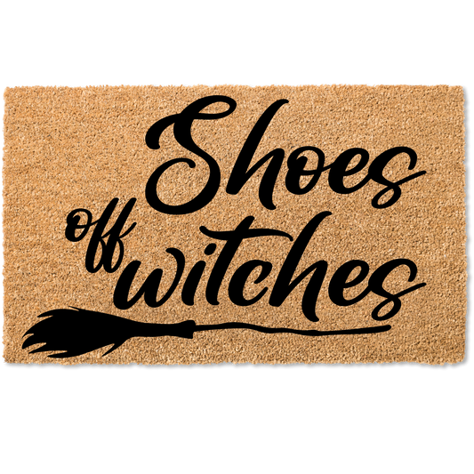 Shoes off witches door mat