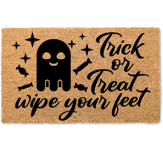 Trick or Treat wipe your feet halloween door mat