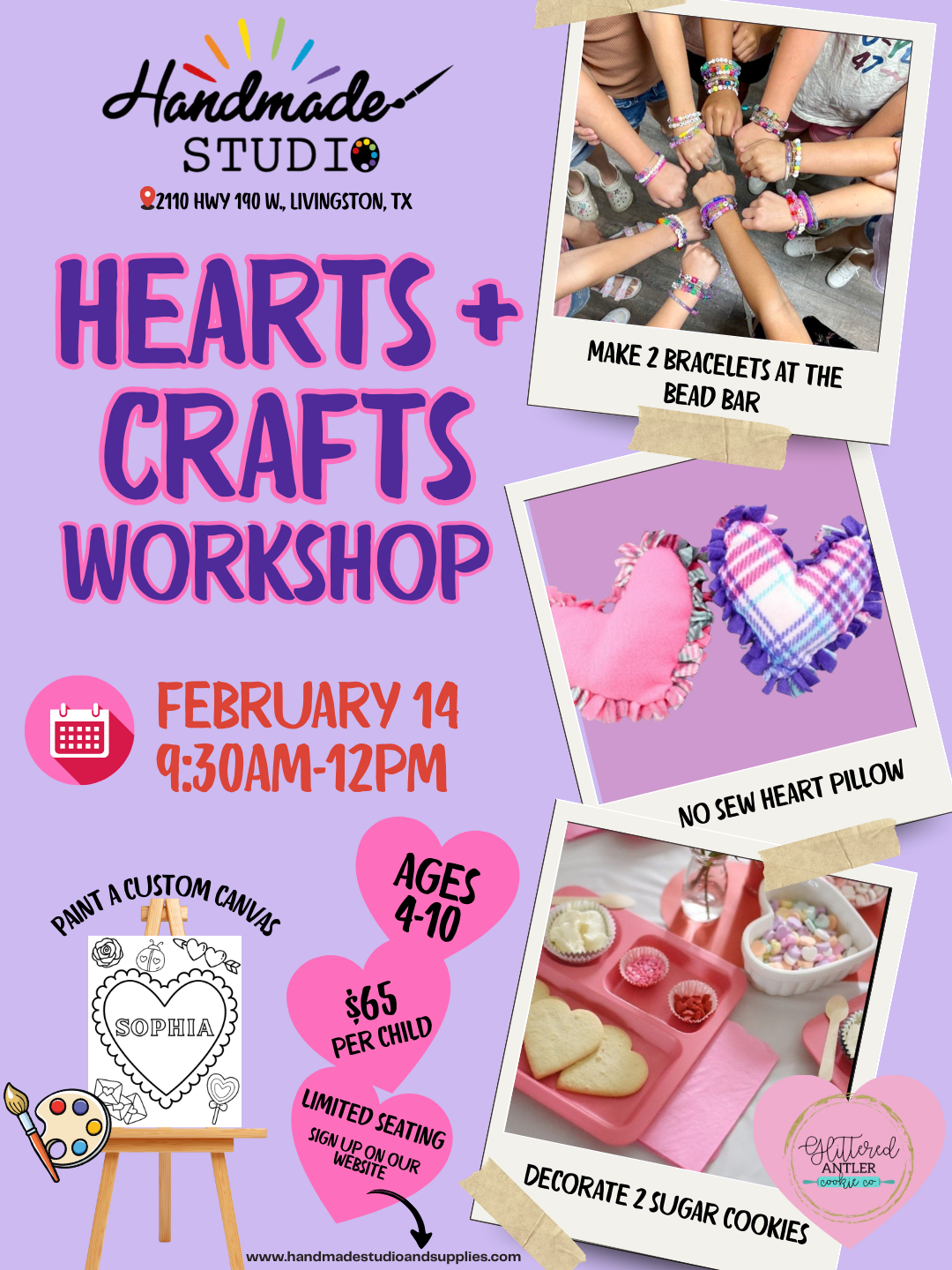 Hearts & Crafts Valentine Party - AGES 4-10 - 2/14 @9:30am