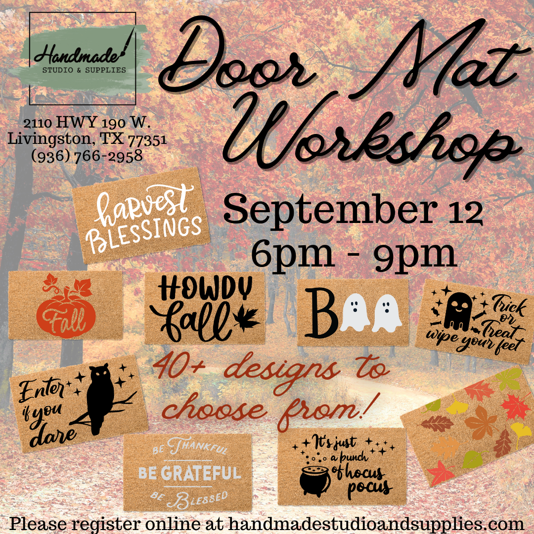 Fall & Halloween Door Mat Workshop 9/12 6-9pm