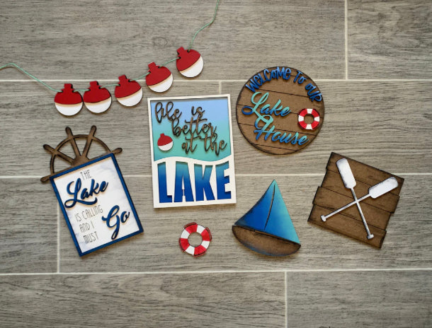 Life is better at the lake - tiered tray set
