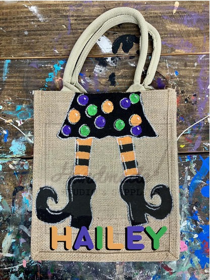 Painted Halloween Trick or Treat Bag