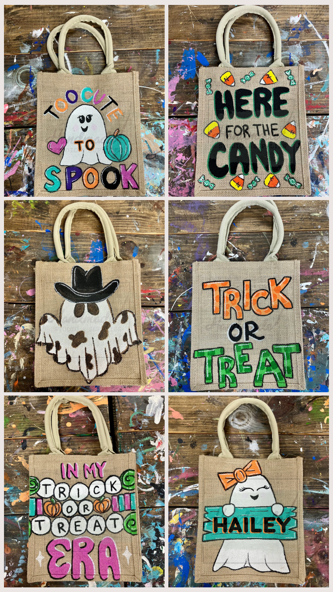 Painted Halloween Trick or Treat Bag