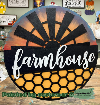Farmhouse - chicken wire - windmill