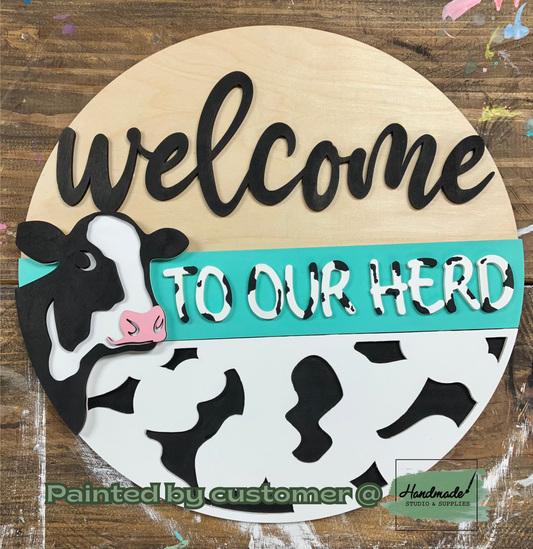 Welcome to our herd - cow - cow print