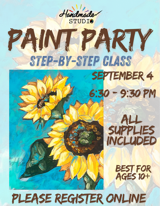 Sunflower Paint Party 9/4 @6:30pm