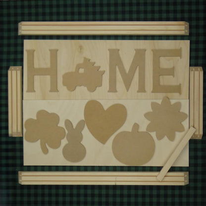 HOME farmhouse style box with 6 interchangeables