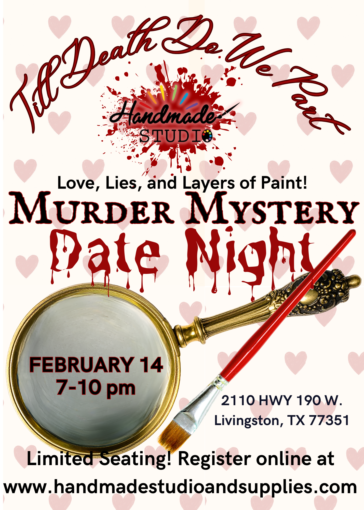 Murder Mystery Paint Date Night - Valentine's Edition