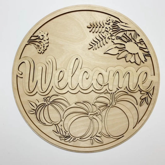 Welcome - floral pumpkins